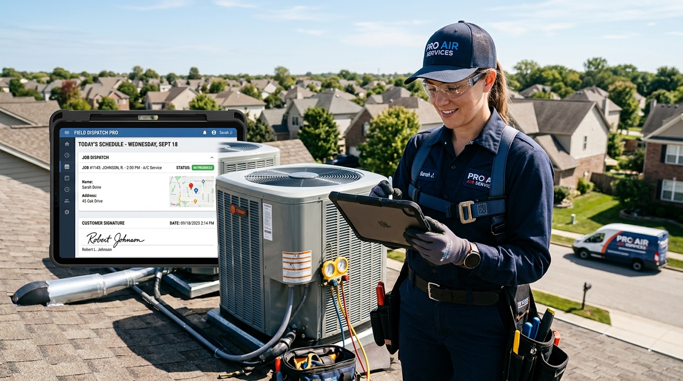 Custom HVAC & Plumbing Field Service Software: Live Dispatch, Mobile Invoicing & GPS Tracking - SRIT Creations