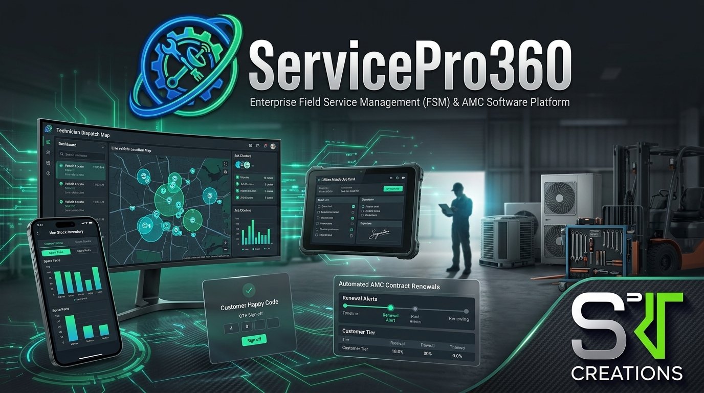 ServicePro360 Enterprise FSM & AMC Software by SRIT Creations